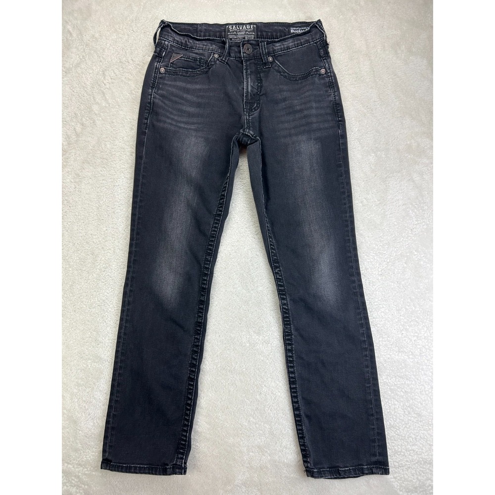 Salvage Supply Co Mayhem Straight Dungarees Jeans Mens 30R Black Regular Fit